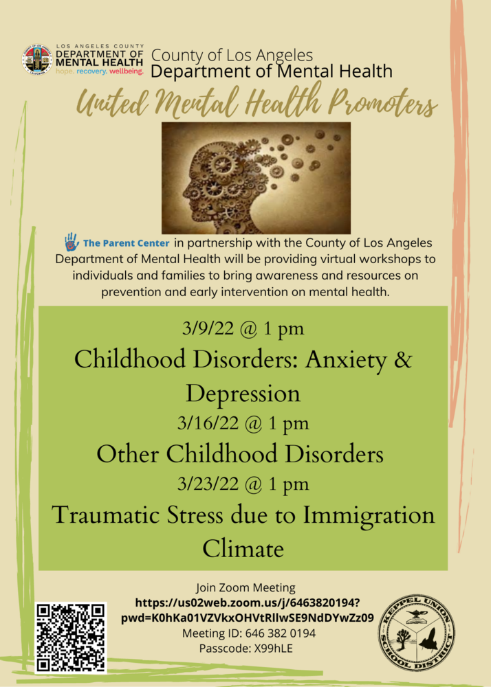 Mental Health Workshops for March
