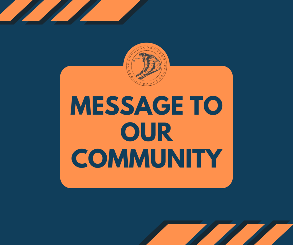 Message to our community