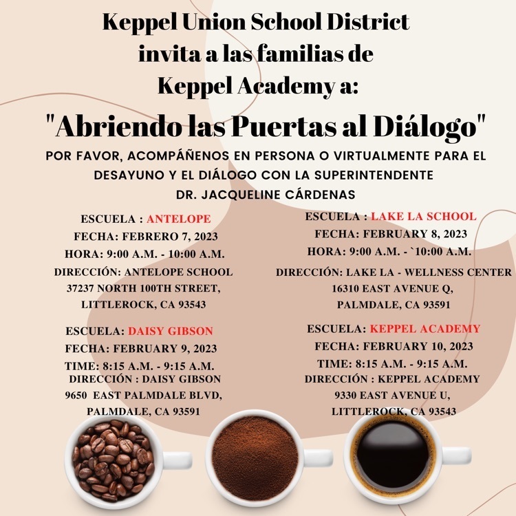 Breakfast with the Superintendent flyer-Spanish