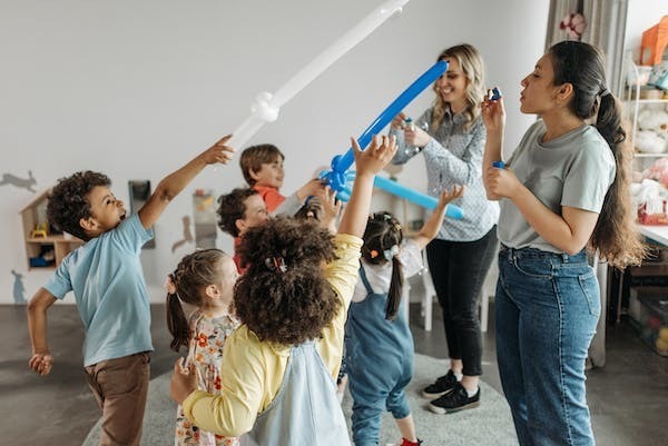 teachers with students