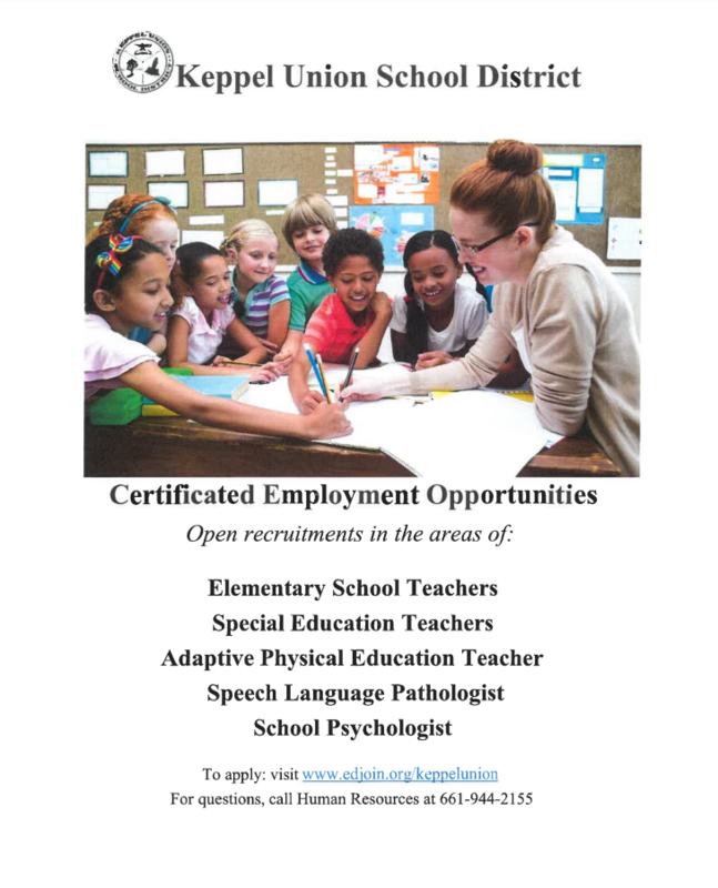 KUSD Certificated Employment Opportunities Keppel Union School District